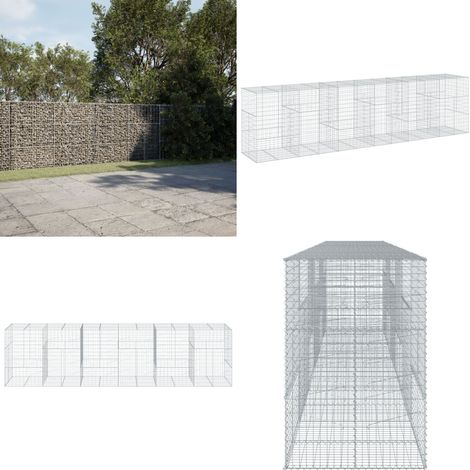 vidaXL Gabione mit Deckel 600x100x150 cm Verzinktes Eisen (1/5)