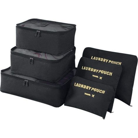 Ensemble de 6 organisateurs de bagages, pour ranger vêtements, chaussures et accessoires en voyage.-AquaForge (1/4)