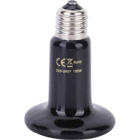 Lampe chauffante céramique reptile E27 100W 220-240V infrarouge pour animal domestique chauffage animalier. (1/5)