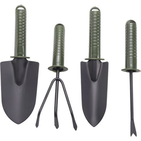 Outil De Jardin Miniature - Tarière À Main - Râteau À Main - Désherbeur À Main - Lot De 4 Pièces (1/5)