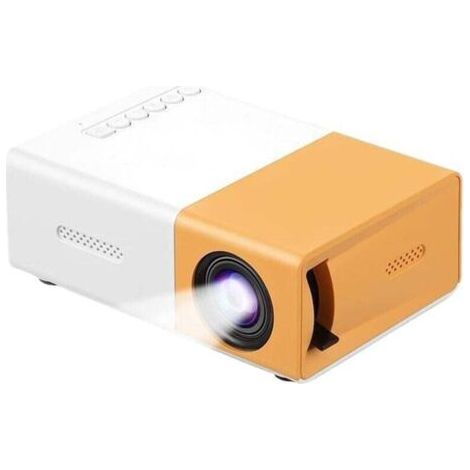 QORVA-Mini projecteur portable Full HD 1080p avec télécommande, compatible HDMI/audio/tablette/PC/USB, jaune XXW (1/4)
