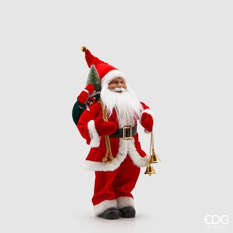 EDG Enzo De Gasperi Babbo Natale con Campane H 46 Cm White Red