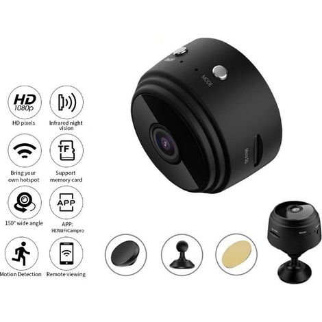 Caméra de surveillance réseau WiFi HD intelligente sans fil A9 pour la maison - En stock - A9 entièrement équipée (câble multipaire inclus) - Blanche (1/4)