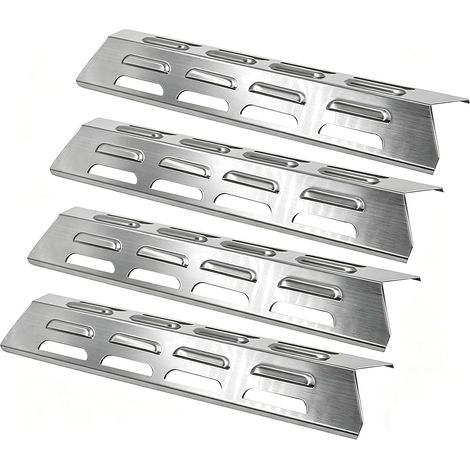 Lot de 4 BBQ Plaque de Chaleur en Acier Inoxydable de Remplacement / Bouclier pour Certains Modèles de Gril à Gaz Par Campingaz, Alice's Garden, Char-Broil, CCLIFE, LANDMANN et Autres Grilles Modèles (1/5)