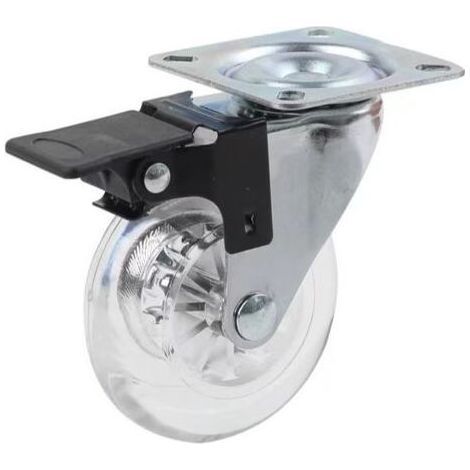 Lot de 4 roulettes pour meubles avec freins, pivotantes à 360°, jusqu'à 120 kg, sans traces au sol (1/3)