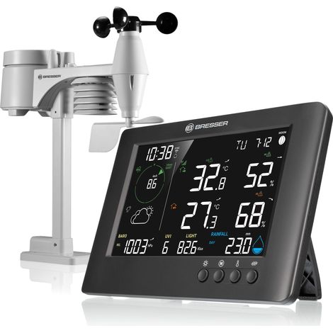 Bresser Stazione meteo Wi-Fi 7 in 1 TB: dati estesi, previsione grafica, multi-sensore, monitoraggio climatico interno, funzione allarme (1/5)