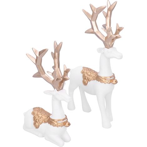 Statue de Cerf en Résine Style Nordique, Sculpture Élégante pour Table ou Étagère, Décoration Intérieure Moderne (1/5)
