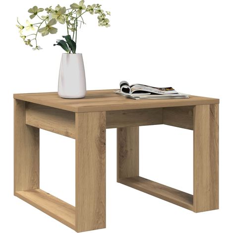 Side Table Artisan Oak 50x50x35 cm Engineered Wood vidaXL