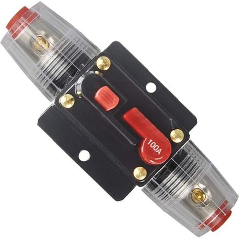 Disjoncteurs automatiques pour systèmes audio de voiture : porte-fusibles en ligne de 30 A à 150 A, réarmement manuel pour protection 12 V à 24 V CC (1/5)