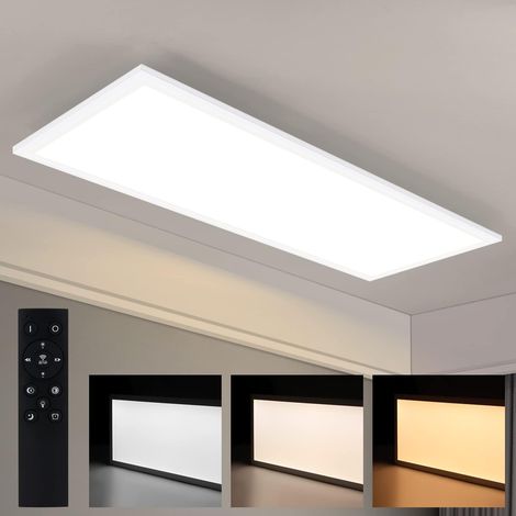 ZMH Panneau LED Plafonnier à intensité variable - Plafonnier plat Salon avec télécommande Lampe de cuisine Chambre à coucher Panneau de plafond Moderne pour bureau Chambre à coucher 80x30 CM - Blanc