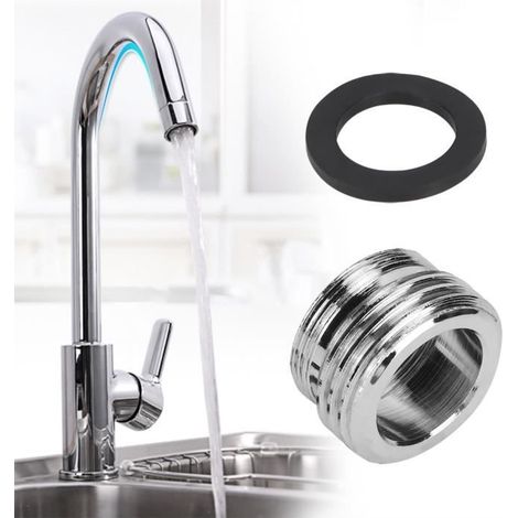 Adaptateur de robinet de cuisine - inverseur tuyau de jardin - Laiton chromé - Arrosage de jardin (1/4)