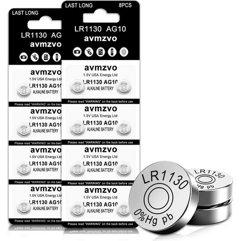 Piles Bouton Alcaline 1.5V, Lot de 16, sans Mercure,[3 Ans Garantie] (1130-16) (1/5)
