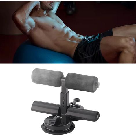 Barre d'abdominaux portable, appareil d'assistance pour les exercices de fitness et de renforcement des muscles abdominaux, entraînement complet du corps, double ventouse, noire (1/5)
