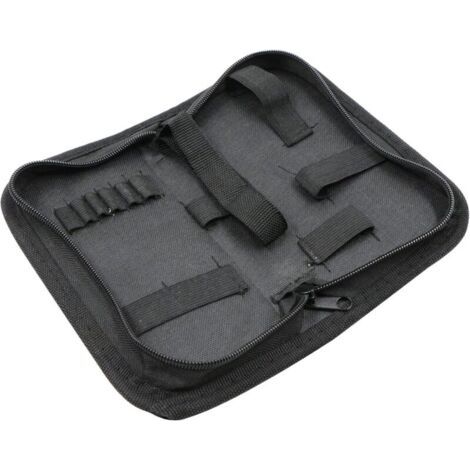 QORVA-Sacoche de rangement pour outils, robuste et imperméable, en toile Oxford, pour électricien, menuisier, mécanicien, kit de réparation de montres, avec fermeture éclair, enrouleur, poches zippées