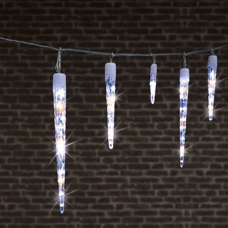 Cortina de estalactitas de exterior 10 carámbanos 63 LED blanco frío caliente - Feeric lights & christmas