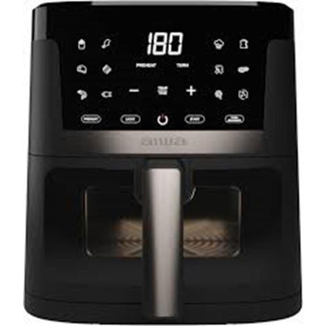 Aiwa Chukuma AFR-7000 Freidora de Aire 7 L, 1800 W, Control Digital, 12 Programas, Autolimpieza, Ventana Visible, Acero Inoxidable/Plástico. Color: Negro