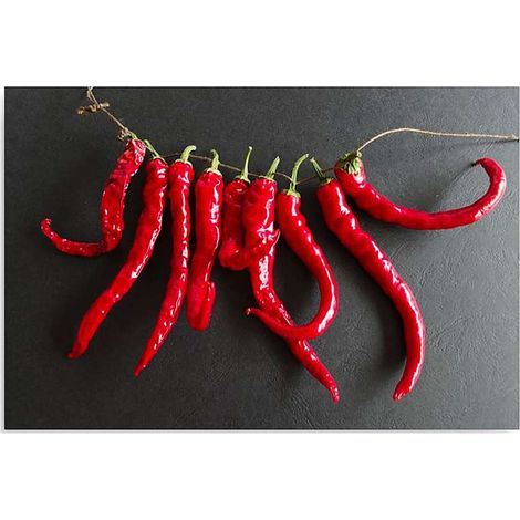 Tableau bois piments - 100 x 70 cm (1/5)