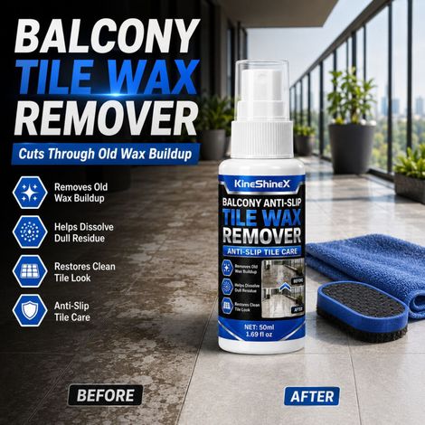 KineShineX Balcony Anti-Slip Tile Wax Remover - Removes Old Wax Layer and Dull Residue to Restore Tiles (1/5)