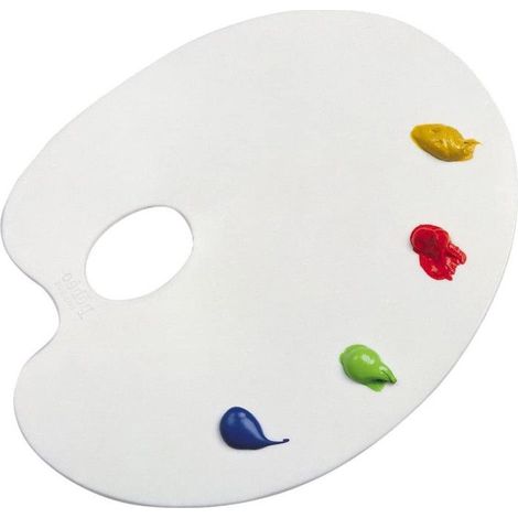 Palette Ovale - Pébéo - Plastique - Facile à nettoyer - Idéale pour mélanger les couleurs - Outil essentiel (1/4)