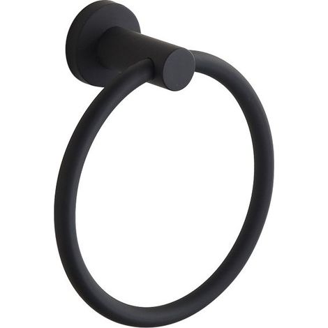 Porte-serviettes noir mat, porte-serviettes rond (1/5)
