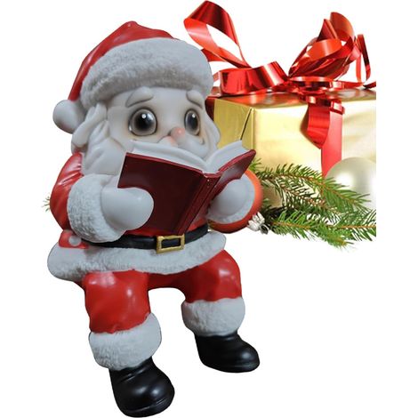 Veilleuses Père Noël Lisant Un Livre Veilleuse  LED Veilleuse de Noël Pour Ambiance De Sommeil Chevet Bureau Plan De Travail Salle De Bains Toilettes Table De Chevet (1/5)