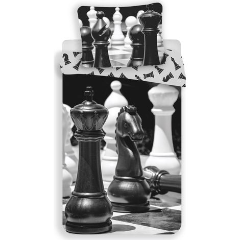 Chess Kuschelige Bettwäsche Baumwolle, 140x200 cm & 70x90 cm