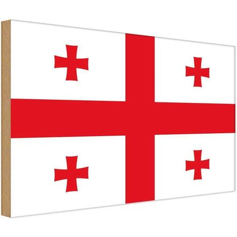 Panneau en bois 30x40 cm, blason du drapeau de Géorgie (1/4)