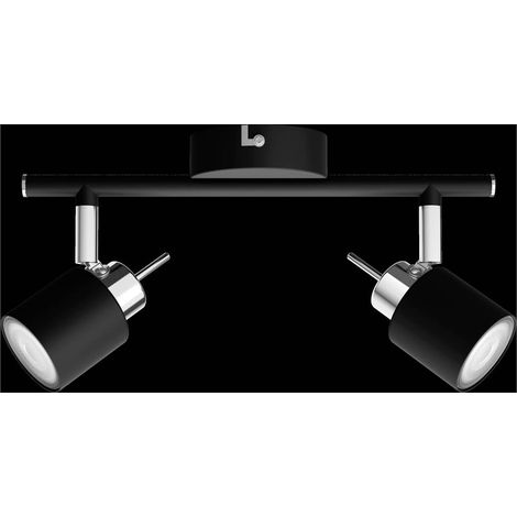 MERANTI SPOT 2 LUCI 2xGU10 35W IN METALLO NERO 46539800 (1/4)