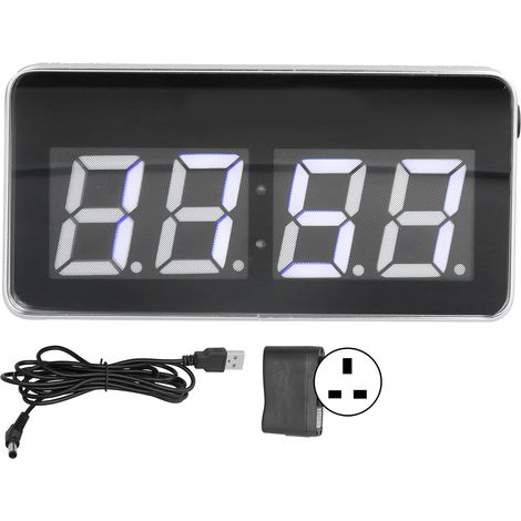 Orologio da Parete e Tavolo LED a Specchio – Display Rosso, Calendario Perpetuo – Vetro Temperato e Alluminio 20x10cm – Design Moderno Elegante – Ideale per Camera da Letto e Ufficio (1/5)