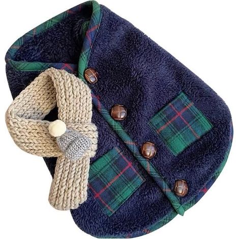 Winterliche Hundebekleidung – Vvikizy – Blauer Rock – XL – Mit Schal – Bequem und warm (1/4)