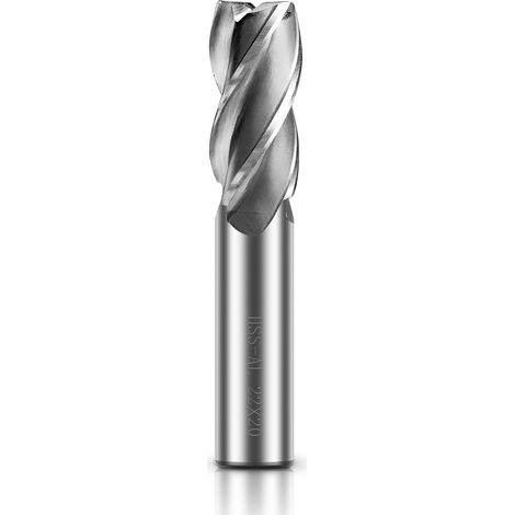 forets à 4 cannelures - 22 mm Fraise en Bout- Ensemble de forets à tige droite HSS CNC pour perceuse - Ensemble d'outils pour bois, aluminium, acier et titane (1/5)
