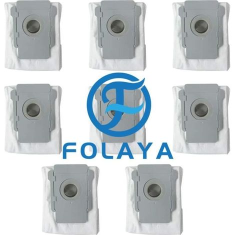 FOLAYA Lot de 8 Sacs jetables Sacs À Poussière de Rechange pour Aspirateur iRobot Roomba i7 i7+ / i7 Plus E5 E6 E7 S9 S9+ Robot Base (1/3)