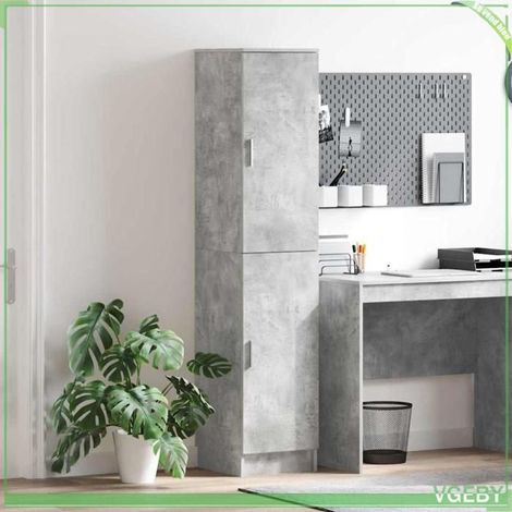 Highboard - ABI - Gris béton - Bois d'ingénierie - 35 x 39 x 168 cm (1/5)
