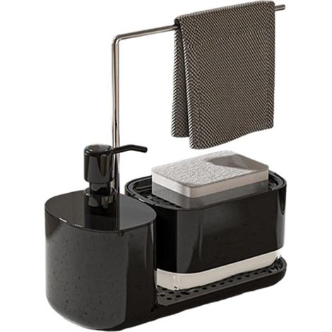 Porte-éponges, étagère de rangement pour chariot de cuisine  Distributeur de shampoing, porte-savon de salle de bain, étagère de rangement pour évier de cuisine, peut contenir des torchons, du savon, (1/5)