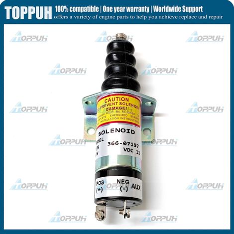 Électrovanne d'arrêt de carburant, 366-07197 SA-3405T, pour générateur de voiture électrique Lister Petter 12 V (1/3)