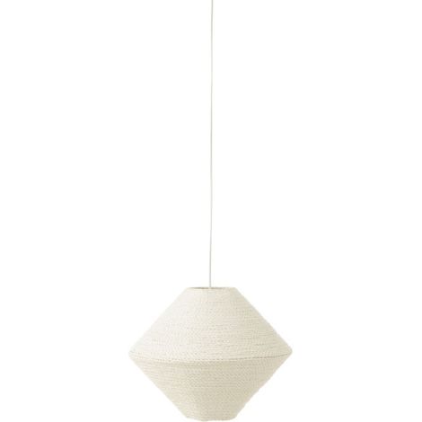 Lampe Suspension en Raphia "Soucoupe" 40cm Blanc (1/5)