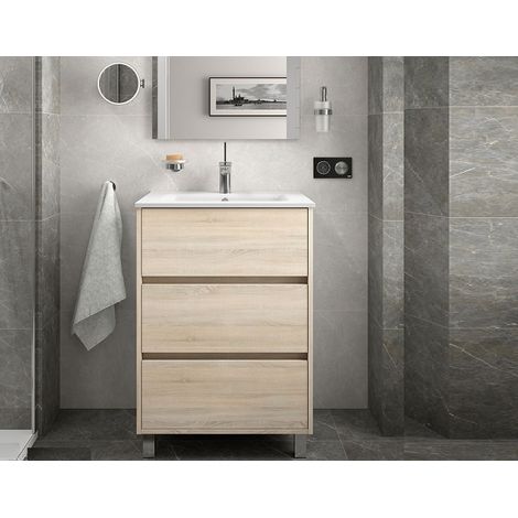 Mobile a terra Arenys cm. 60 con lavabo rovere caledonia di