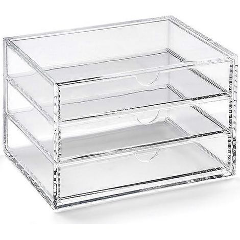Boîte de rangement à 3 tiroirs pour petits objets et fournitures de bureau (1/5)