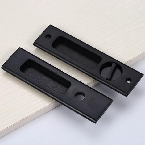 Serrure de Porte Coulissante Invisible Pas de clé à Mortaise Poignée Mortaise Serrure Mortaiser Poignée de Serrure de Porte 160mm Noir (1/5)