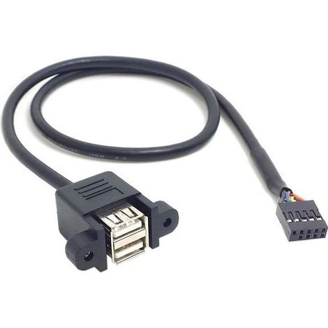 Doppelte USB-A-Buchse für Gehäuse mit 2x5-Buchsen