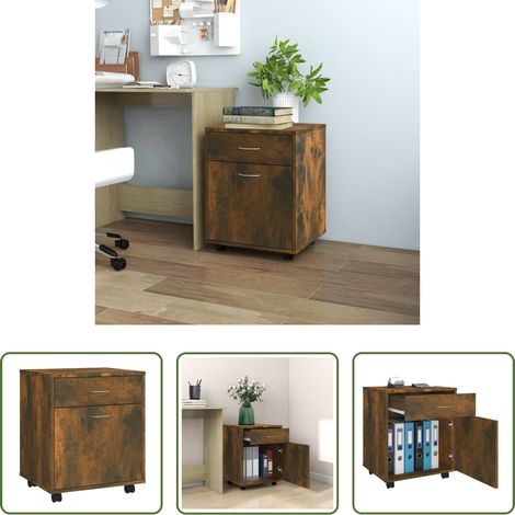Holzschrank - Rollschrank Räuchereiche 45x38x54 cm Holzwerkstoff (1/5)
