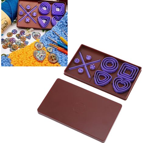Vielseitiges Knopfset – Knopfmaschine mit 12 Stanzformen (4 Formen, 3 Größen) für Schmuck und Näharbeiten (1/5)