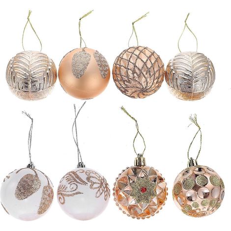 8-teiliges Set bunter Weihnachtskugel-Anhänger zum Aufhängen-7X6X6CM (1/3)