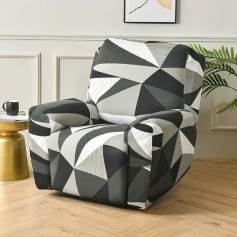 Lot de 4 housses de chaise inclinables imprimées extensibles, Housse de Fauteuil Relax pour fauteuils 1 place,B (1/4)