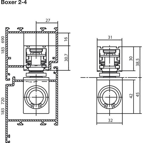 Slide lock boxer ISM para bóxers plateados GEZE (1/5)