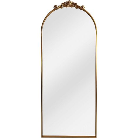 Grande specchio stile romantico con modanatura - Metallo - L. 65 x H. 165 cm - Dorato - INARI (1/3)
