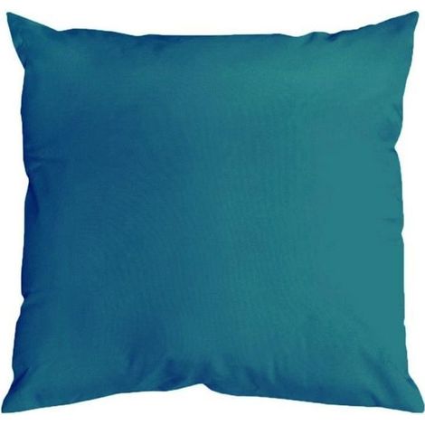 1 pièce Coussin 60 x 60 cm, bleu canard, uni, non déhoussable, pour canapé ou lit