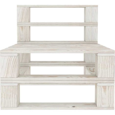 Maison Exclusive - Divano Centrale da Giardino su Pallet in Legno Bianco (1/5)