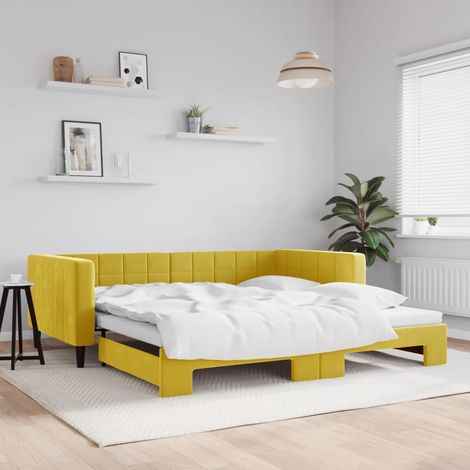 Sofá cama nido terciopelo amarillo 100x200 cm vidaXL (1/5)