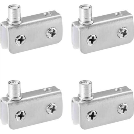 Paquet de 4 Pivot Porte Verre, Charniere Porte Verre, Acier Inoxydable, Ajustement pour Verre de 5-8mm (1/4)